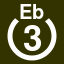 File:White 3 in white circle with Eb above.svg