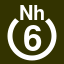 File:White 6 in white circle with Nh above.svg