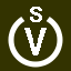 File:White V in white circle with S above.svg