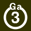 File:White 3 in white circle with Ga above.svg