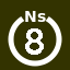 File:White 8 in white circle with Ns above.svg