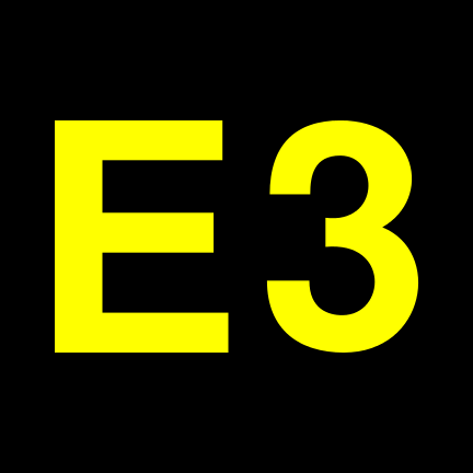 File:E3 black yellow.svg