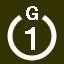 File:White 1 in white circle with G above.svg