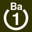 File:White 1 in white circle with Ba above.svg