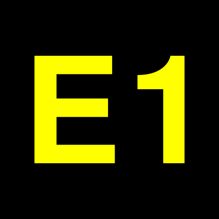 File:E1 black yellow.svg