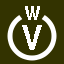 File:White V in white circle with W above.svg