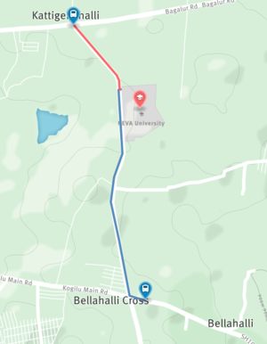 Directions to REVA university from Bellahalli cross and Karigenahalli