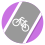 a bicycle pictogram on a street on a blue background