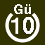 File:White 10 in white circle with Gü above.svg