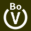 File:White V in white circle with Bo above.svg