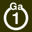 File:White 1 in white circle with Ga above.svg