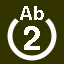 File:White 2 in white circle with Ab above.svg