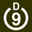 File:White 9 in white circle with D above.svg