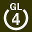 File:White 4 in white circle with GL above.svg