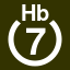 File:White 7 in white circle with Hb above.svg