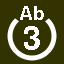 File:White 3 in white circle with Ab above.svg