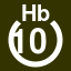 File:White 10 in white circle with Hb above.svg
