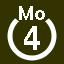 File:White 4 in white circle with Mo above.svg