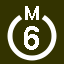 File:White 6 in white circle with M above.svg