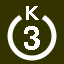 File:White 3 in white circle with K above.svg