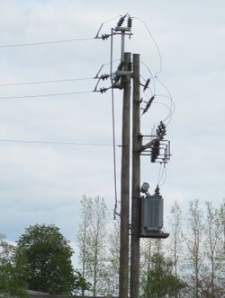 Pole mounted transformer, Denmark