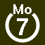 File:White 7 in white circle with Mo above.svg