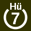 File:White 7 in white circle with Hü above.svg