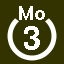 File:White 3 in white circle with Mo above.svg