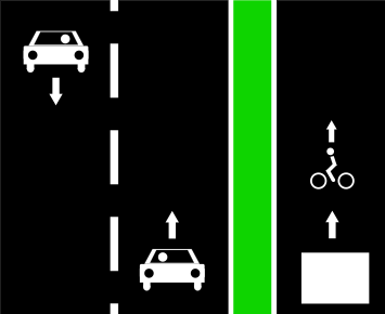 File:Cycle track shared bus right.svg
