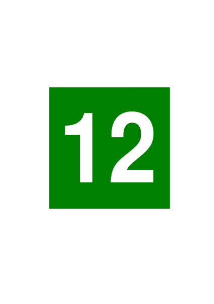 File:Weiße 12 auf grünem Quadrat.svg