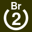 File:White 2 in white circle with Br above.svg