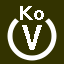 File:White V in white circle with Ko above.svg