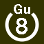 File:White 8 in white circle with Gu above.svg