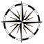 File:Compass-wheel-black-white-blue-yellow-64.svg