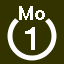 File:White 1 in white circle with Mo above.svg