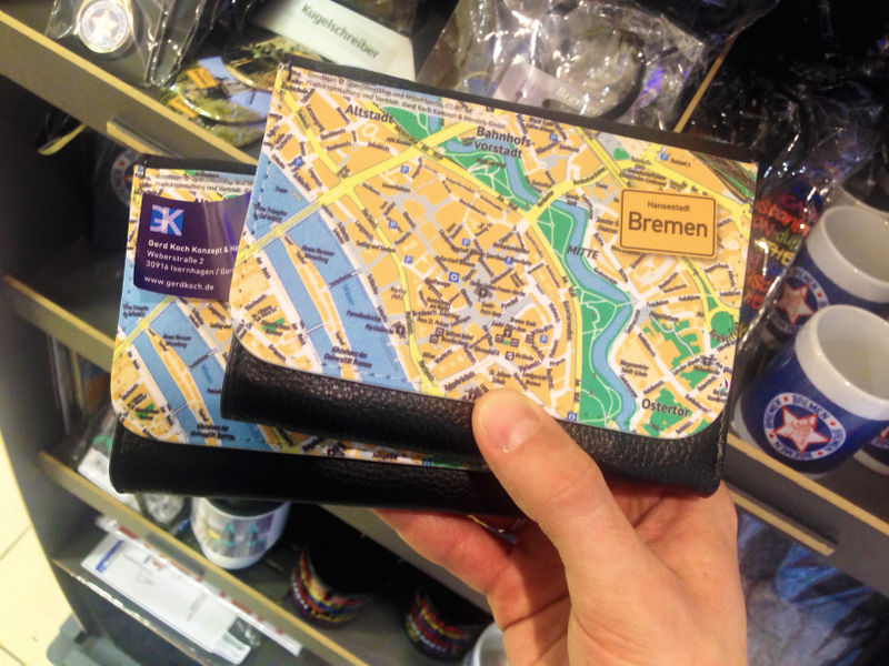 File:A wallet with the map of Bremen by OSM.jpg