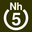 File:White 5 in white circle with Nh above.svg