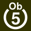 File:White 5 in white circle with Ob above.svg