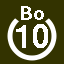 File:White 10 in white circle with Bo above.svg