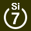 File:White 7 in white circle with Si above.svg