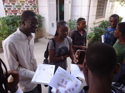 A group of students surveying for OSM in Dakar, Senegal