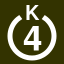 File:White 4 in white circle with K above.svg