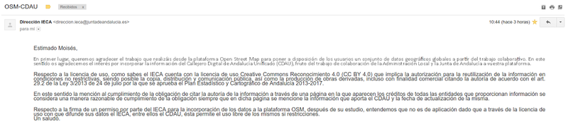 File:Autorización del IECA para la incorporación de datos del CDAU a OpenStreetMap.png
