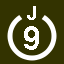 File:White 9 in white circle with J above.svg