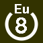 File:White 8 in white circle with Eu above.svg