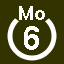 File:White 6 in white circle with Mo above.svg