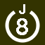 File:White 8 in white circle with J above.svg