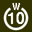 File:White 10 in white circle with W above.svg