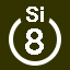 File:White 8 in white circle with Si above.svg