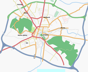 Obseg zemljevida Ljubljane
